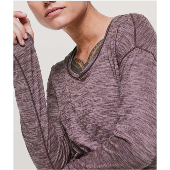Lululemon Sweat Embrace Long Sleeve Heathered Arctic Plum Fits Size 6 (READ) - Picture 3 of 10